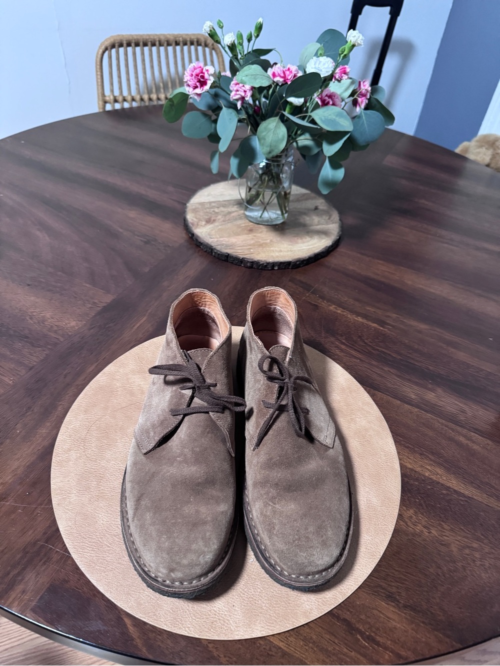 Men's Suede Chukka Boots in Taupe - Classic Lace-Up
